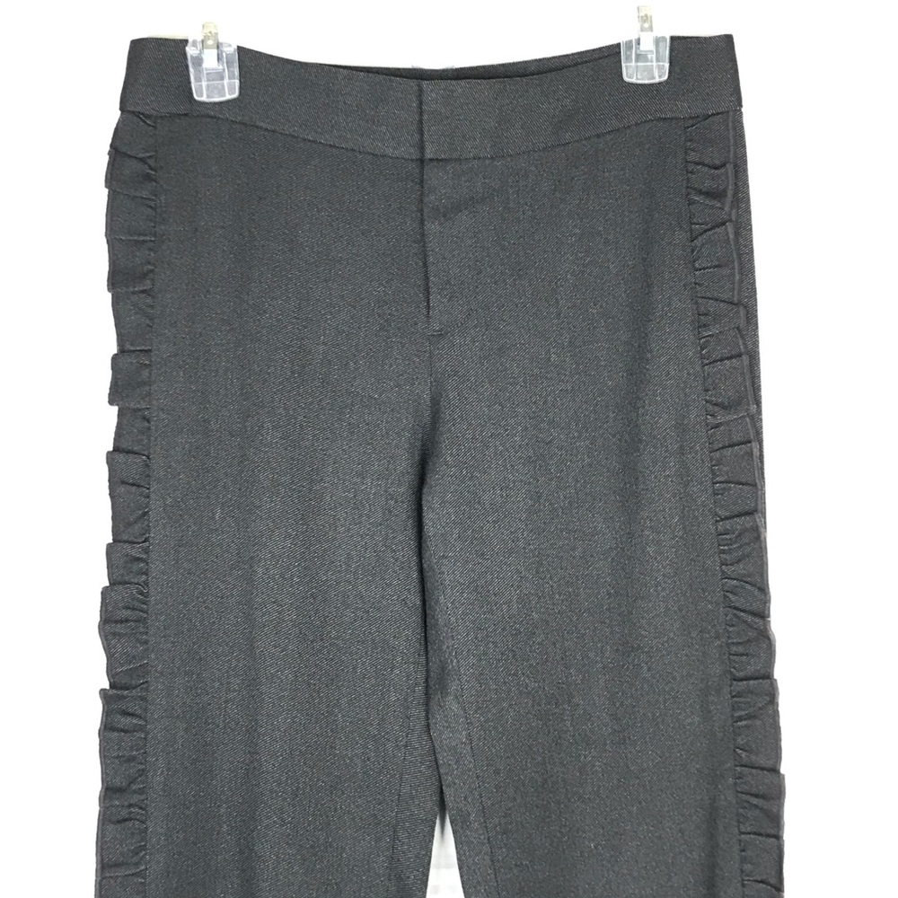 CLUB MONACO Gray Pants With Side Ruffle Trim Size 2 - Picture 4 of 13